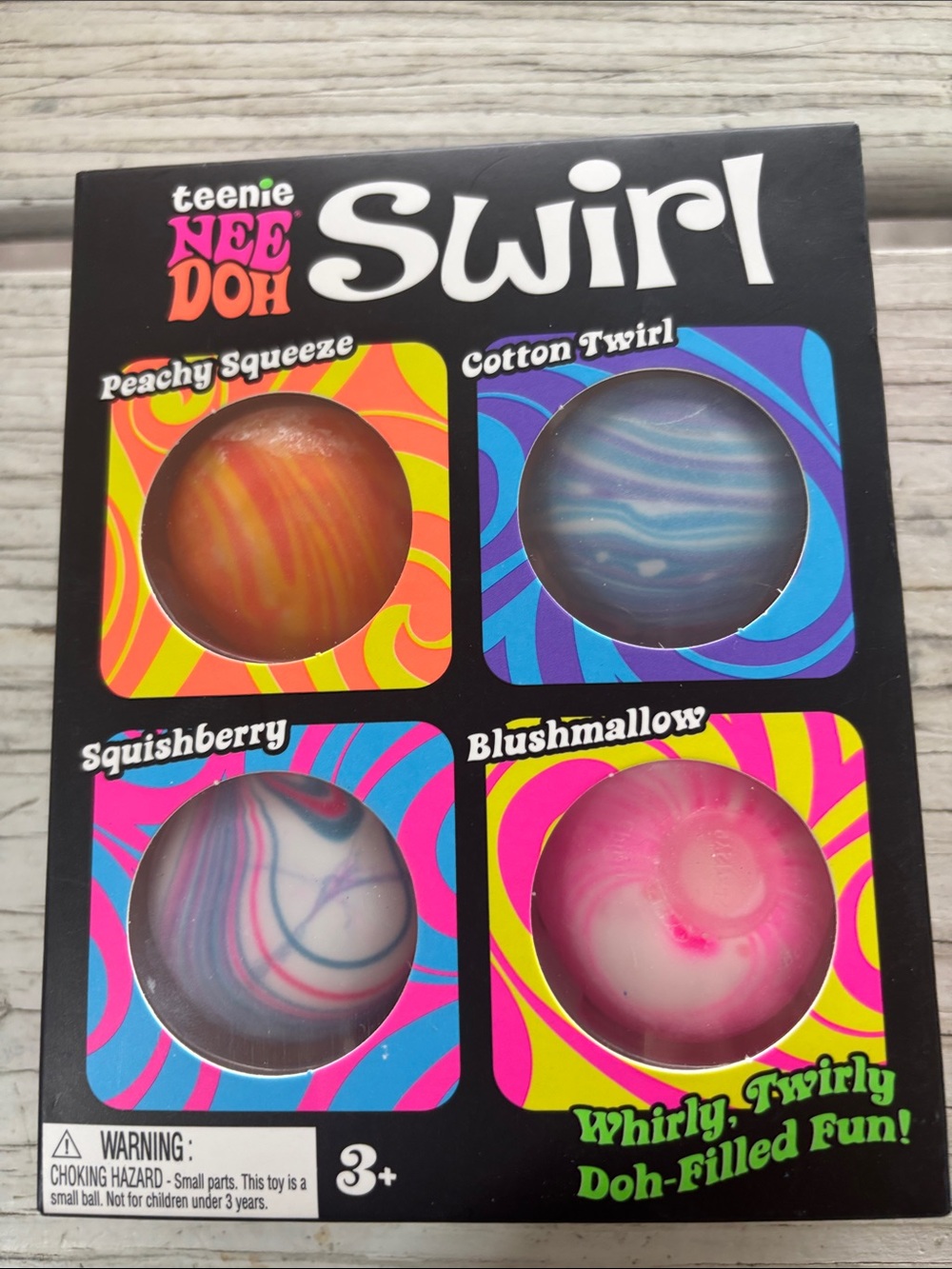 Teenie NeeDoh Swirl Squeeze Set - Peachy, Cotton, Squishberry, Blushmallow